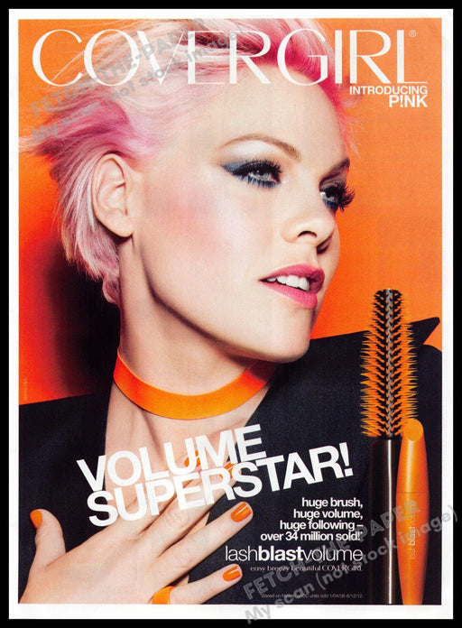 Cover Girl 2010s Print Advertisement 2013 Volume Singer Pink (Not the product) Cover Girl