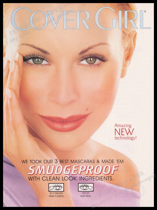 Cover Girl Niki Taylor 1990s Print Advertisement Ad 1999 Face Cosmetics Fetch the Paper!