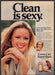 Cover Girl SuperSheer 1970s Print Advertisement 1976 "Clean is sexy" Fetch-the-Paper