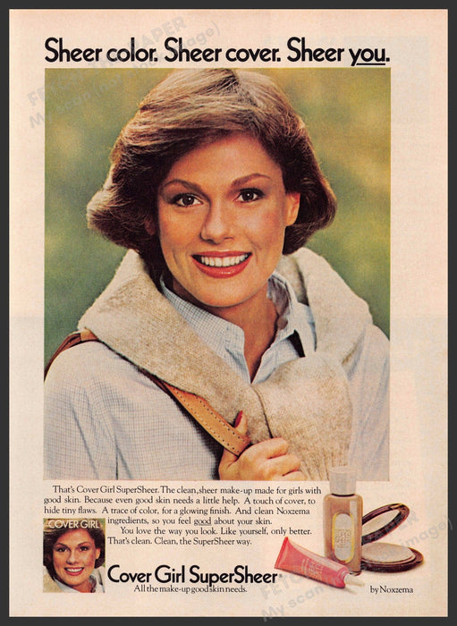 Cover Girl SuperSheer 1970s Print Advertisement 1976 Cosmetic Sheer You Fetch-the-Paper