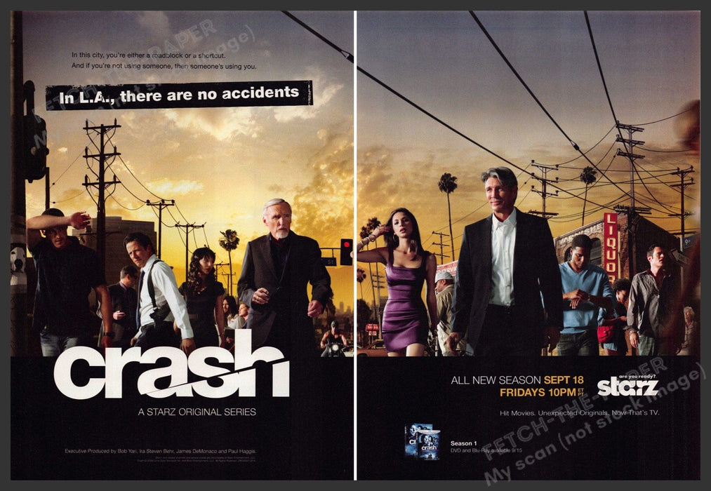 Crash T.V. Show Starz 2000s Print Advertisement Ad (2 pgs) 2009 Crash