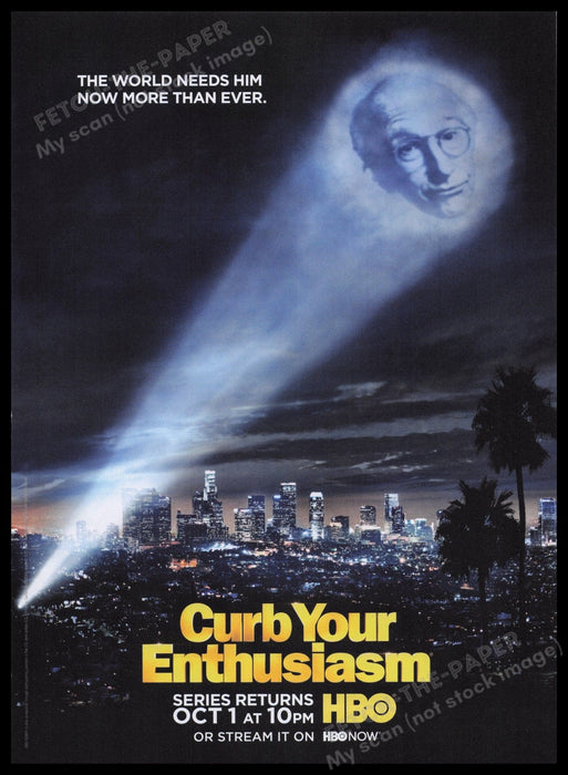 Curb Your Enthusiasm 2000s Print Advertisement Ad 2017 Fetch the Paper!