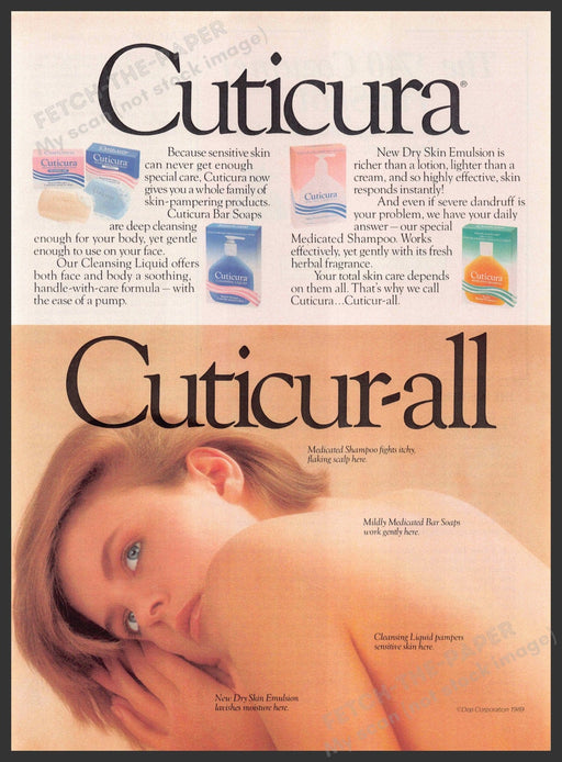 Cuticura 1980s Print Advertisement 1989 Cuticur-all Skincare Skin Back Cuticura