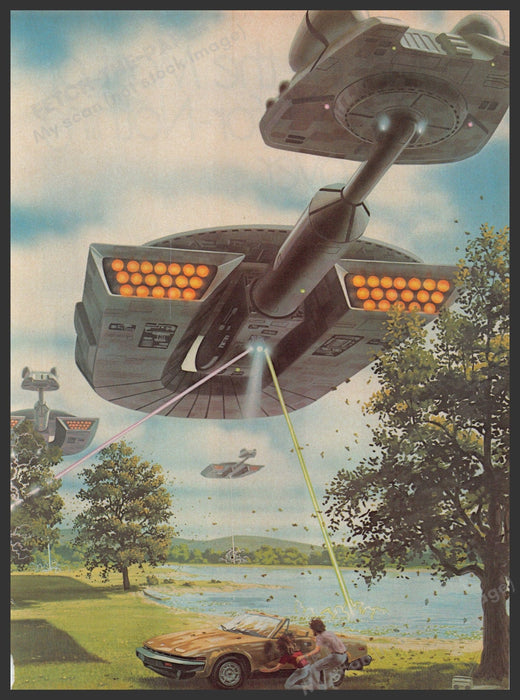 David Schleinkofer Artist 1980s Magazine Illustration 1981 Sci-Fi UFO Fetch-the-Paper