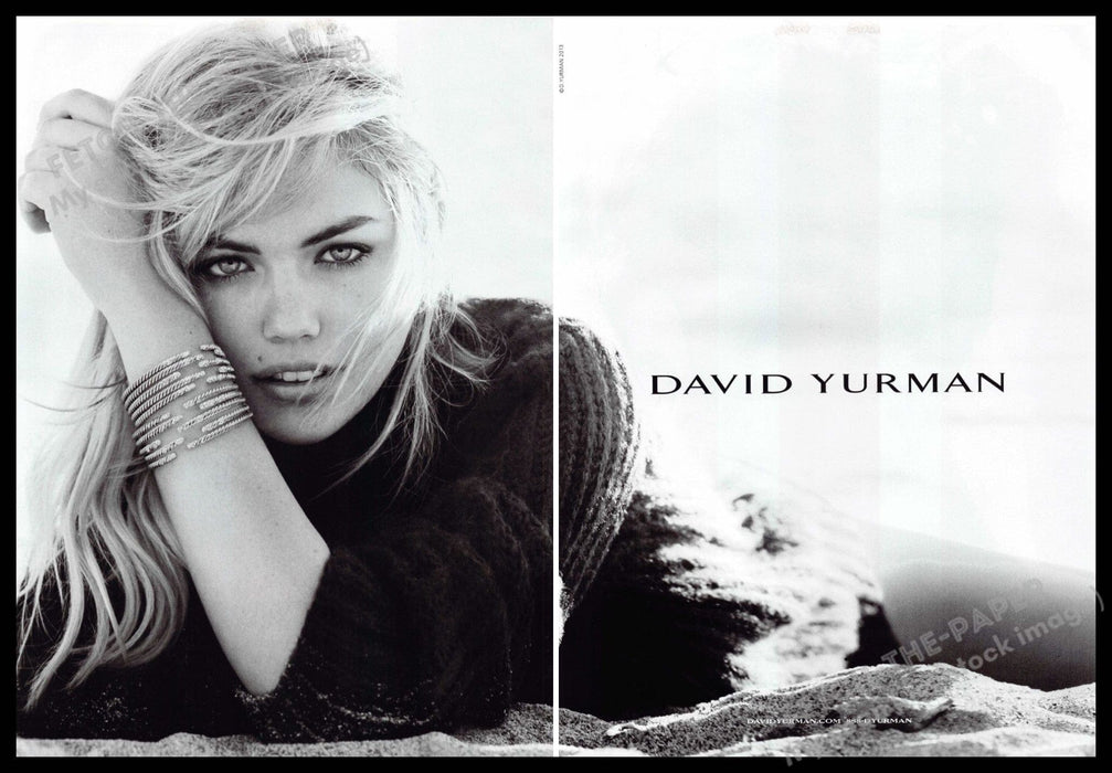David Yurman 2010s Print Advertisement (2 pages) 2013 Kate Upton Beach Sand David Yurman