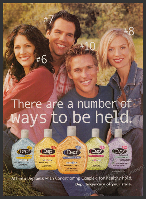 Dep Hair Gel 2000s Print Advertisement 2002 "Number of ways to be held" Fetch-the-Paper