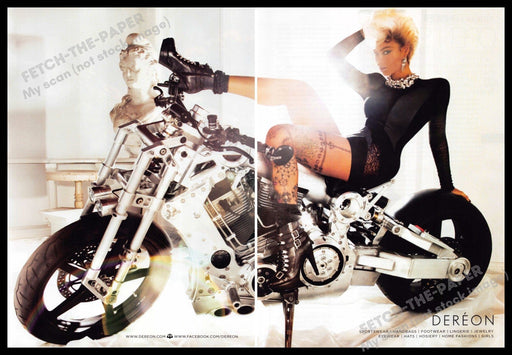 Dereon 2010s Print Advertisement (2 page) 2010 Legs Motorcyle Fashion Tattoos Dereon