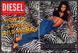 Diesel Jeans 1990s Print Advertisement Ad (2 Pg) 1992 Zebra Control Wild Animals Fetch-the-Paper