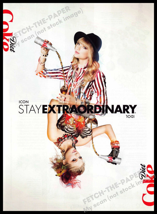 Diet Coke 2010s Print Advertisement 2013 Taylor Swift Icon "Stay extraordinary" Diet Coke