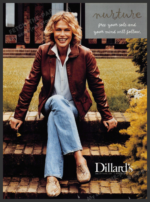 Dillard's Shoes Lauren Hutton 2000s Print Advertisement 2003 Fetch-the-Paper