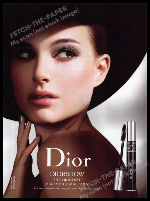 Dior 2010s Magazine Print Advertisement 2013 Natalie Portman Diorshow Mascara Dior