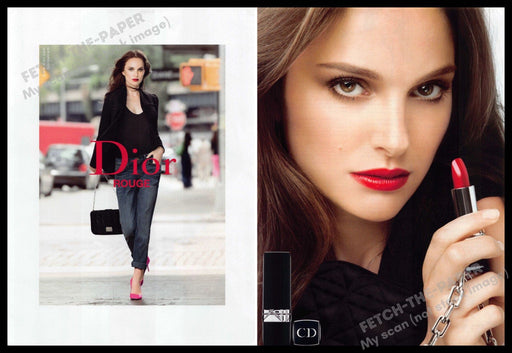 Dior Rouge 2010s Print Advertisement (2 pages) 2013 Natalie Portman Red Lips Dior Rouge