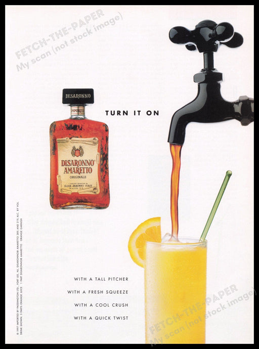 Disaronno Amaretto 1990s Print Advertisement Ad 1997 "Turn it on" Fetch the Paper!