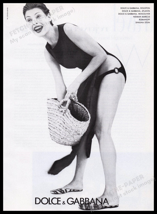 Dolce & Gabbana 1990s Print Advertisement Ad 1996 Meisel Photographer Legs Fetch the Paper!