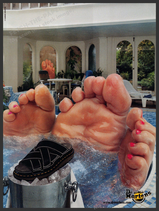 Dr. Martens Airwair 2000s Print Advertisement 2001 Hot Tub Feet Fetch-the-Paper