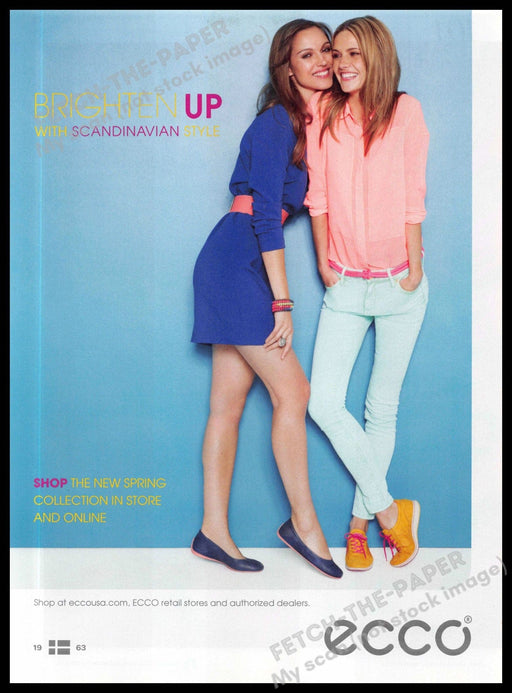 Ecco 2010s Magazine Print Ad 2013 Legs Friends "Brighten up with Scandinavian" Ecco