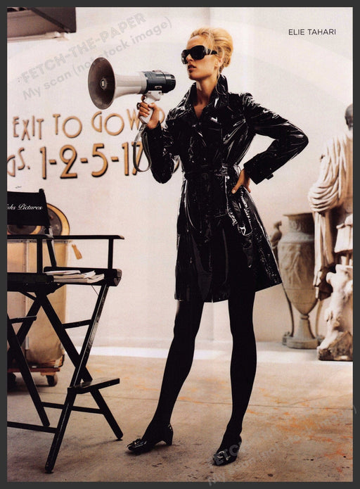 Elie Tahari Fashion 2000s Print Advertisement 2007 Legs Movie Set Megaphone Fetch-the-Paper