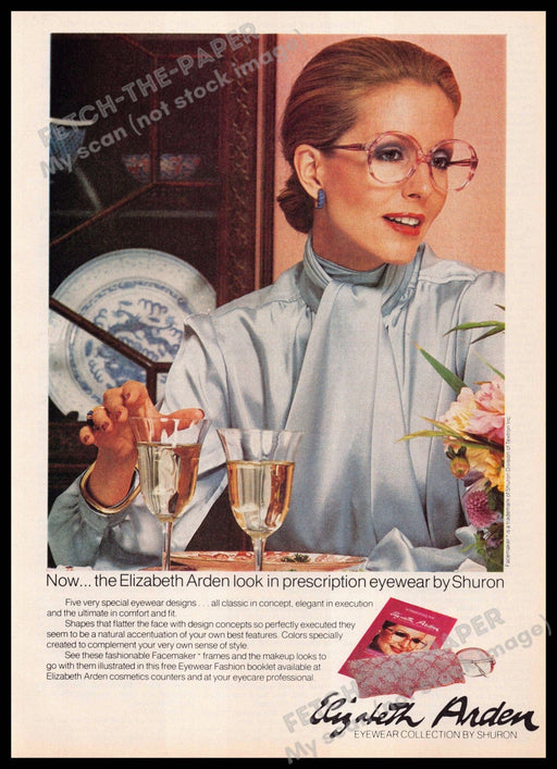 Elizabeth Arden 1970s Print Advertisement 1977 Shuron Eyewear Eyeglasses Elizabeth Arden