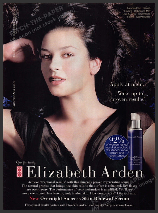 Elizabeth Arden Catherine Zeta Jones 2000s Print Advertisement 2004 Skin Beauty Fetch-the-Paper