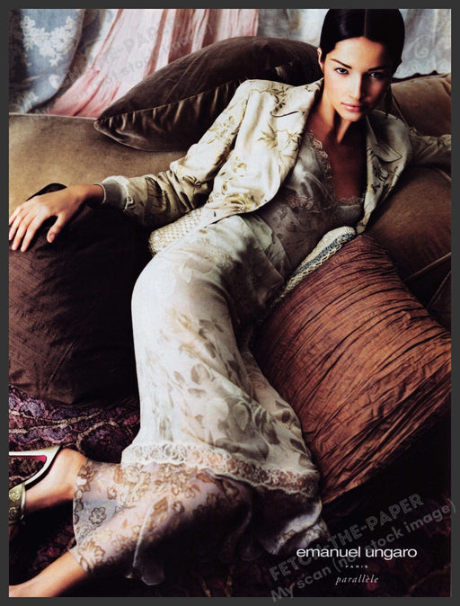 Emanuel Ungaro Clothing 1990s Print Advertisement Ad 1999 Sexy Girl Couch Fetch the Paper!