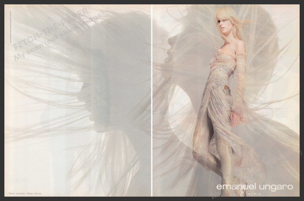 Emanuel Ungaro Fashion 2000s Print Advertisement (2 Page) 2003 Legs Hair Fetch-the-Paper