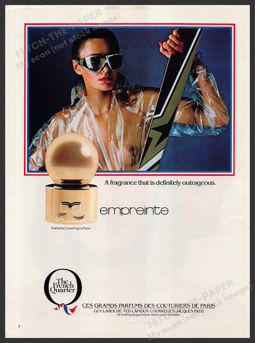 Empreinte Perfume 1980s Print Advertisement Ad 1980 "fragrance...outrageous!" Fetch-the-Paper