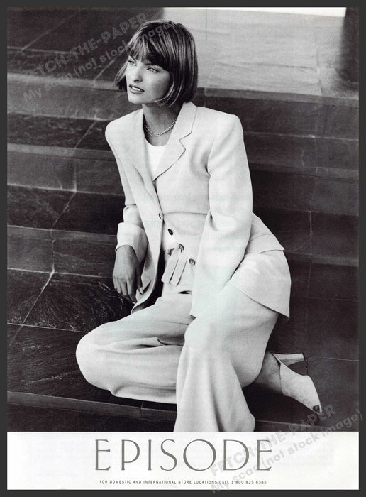 Episode Linda Evangelista 1990s Print Advertisement 1994 Women's Workwear Fetch-the-Paper