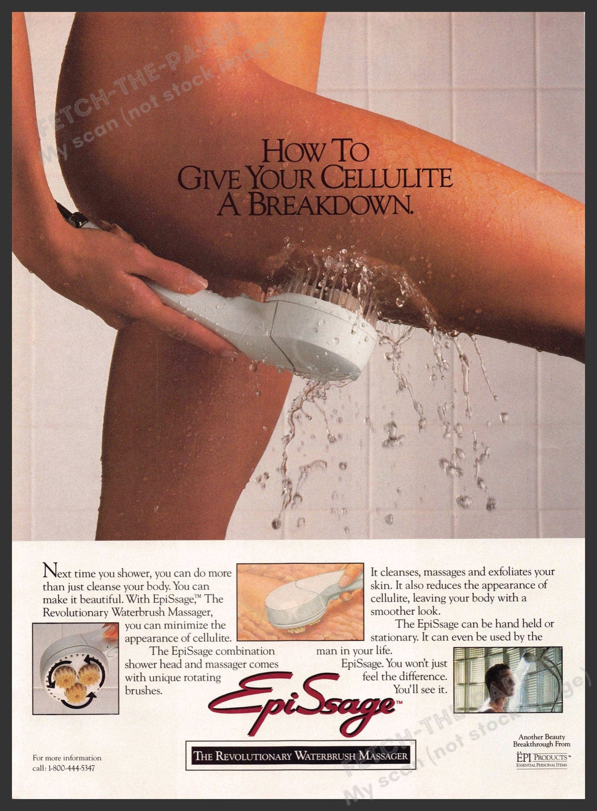 EpiSsage 1980s Magazine Print Advertisement 1989 Legs Cellulite Shower ...