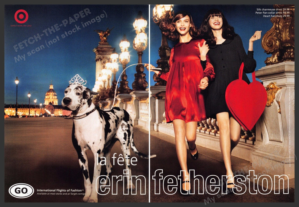 Erin Fetherston Fashion 2000s Print Advertisement (2 pgs) 2007 Great Dane Dog Erin Fetherston