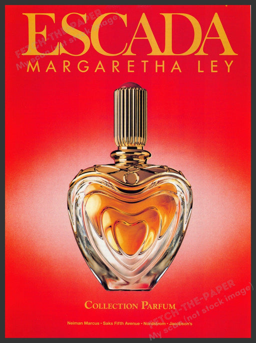 Escada Margaretha Ley Fragrance 1990s Print Advertisement Ad 1992 Fetch the Paper!