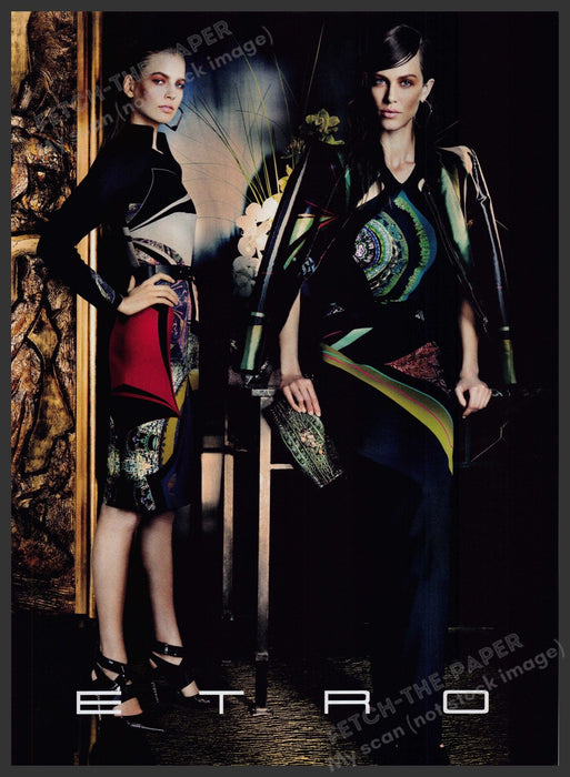 Etro Clothing 2000s Print Advertisement Ad 2013 Colorful Wild Fashion Fetch the Paper!