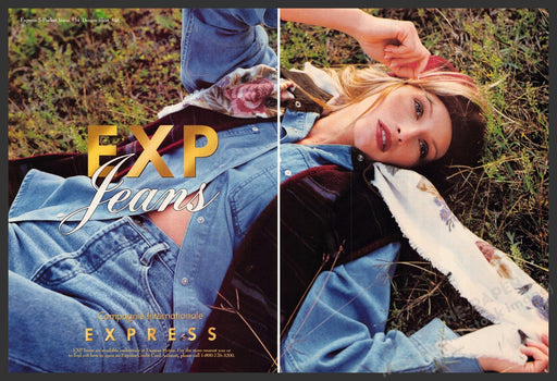 EXP Jeans 1990s Print Advertisement (2 pages) 1993 Express Girl Meadow Express