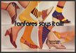 Fanfares Shoes 1980s Print Advertisement (2 page) 1982 Feet Legs Fetch-the-Paper
