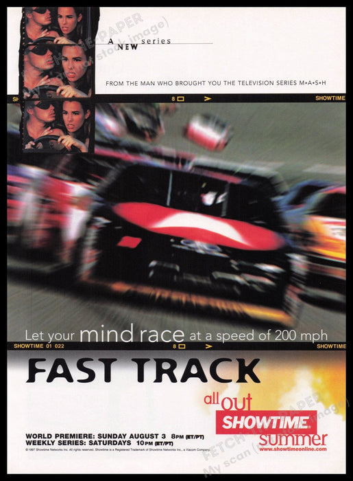 Fast Track T.V. Show Promo 1990s Print Advertisement Ad 1997 Fetch the Paper!