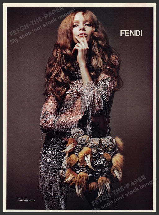 Fendi Clothing & Handbags Fur 2000s Print Advertisement Ad 2002 Fetch the Paper!