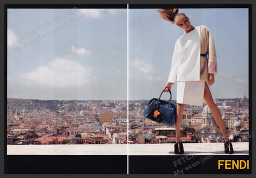 Fendi Fashion Handbags 2000s Print Advertisement Ad (2 pages) 2013 City Legs Fetch the Paper!