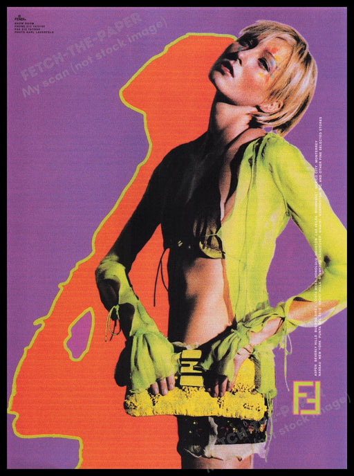 Fendi Handbags 2000s Print Advertisement Ad 2000 Colorful Fashion Fetch the Paper!