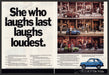 Fiat de Ville Car 1980s Print Advertisement (2 pages) 1980 Woman Shopper Fetch-the-Paper