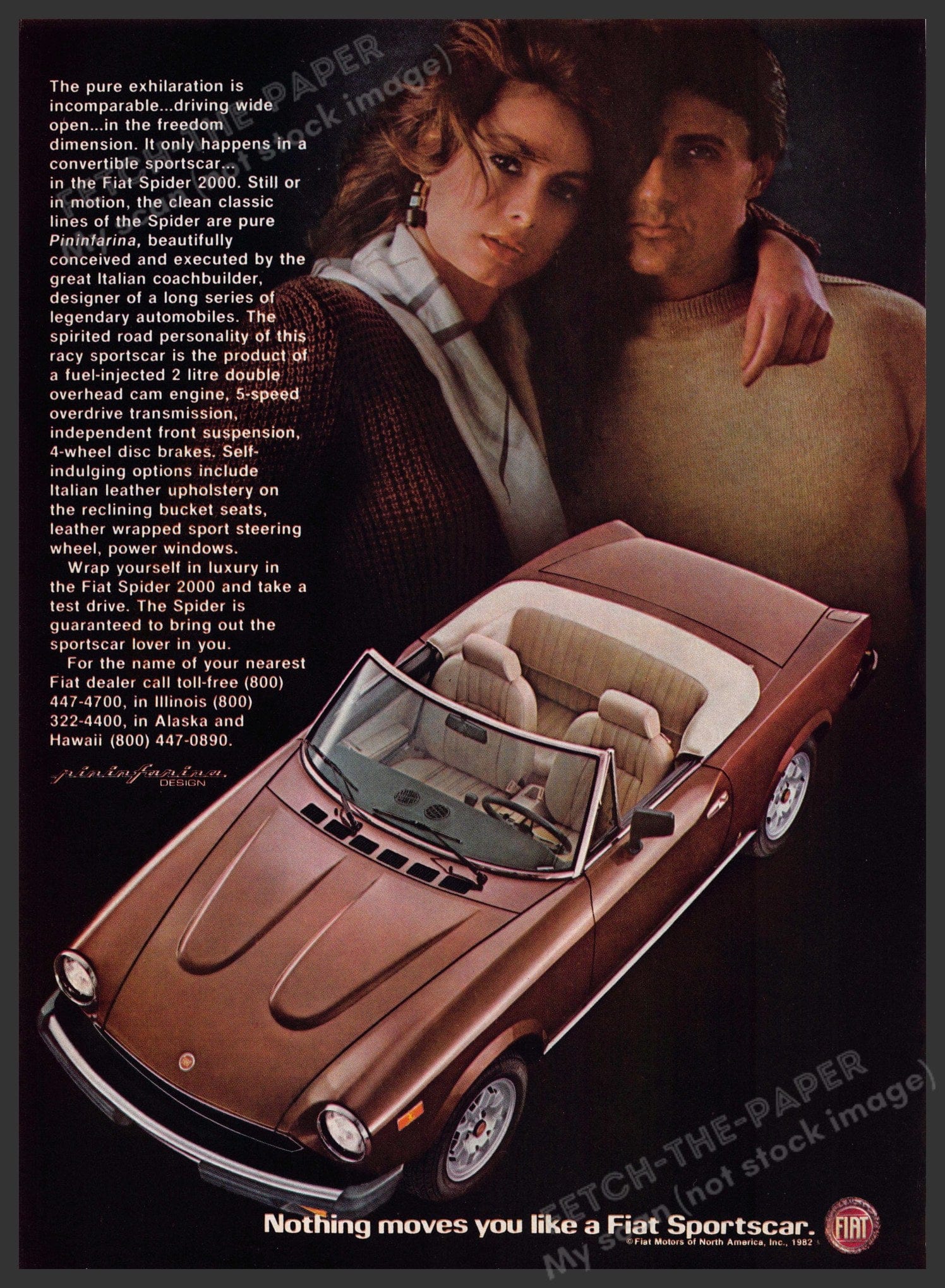 Fiat Spider 2000 1982 Vintage Print Ad - Pininfarina Design — Fetch-the ...