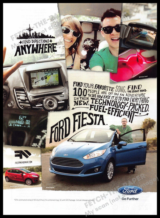 Ford Fiesta 2010s Print Advertisement 2013 "Find directions anywhere" Ford Fiesta