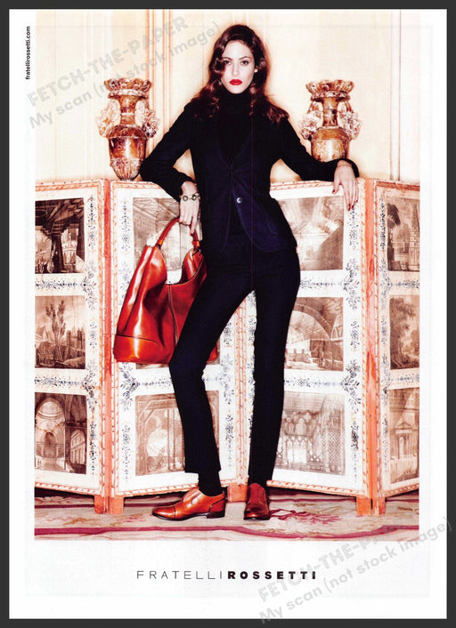 Fratelli Rossetti Shoes Handbags 2010s Print Advertisement 2012 Sassy Model Fetch-the-Paper