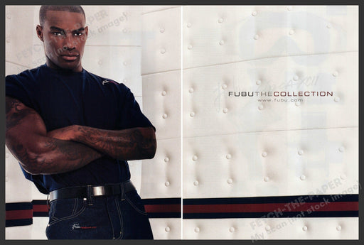 Fubu Tyson Beckford 2000s Print Advertisement (2 page centerfold) 2002 Fetch-the-Paper
