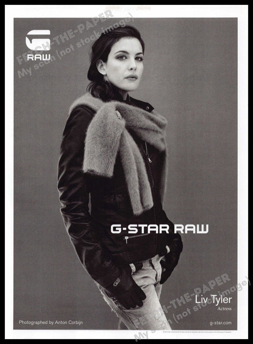 G-Starr Raw 2010s Print Advertisement 2010 Liv Tyler Anton Corbijn Fetch-the-Paper