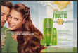 Garnier Fructis 2000s Print Advertisement (2 pgs) 2007 Couple Red Hair Drink Garnier Fructis