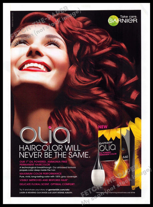 Garnier Olia 2010s Print Advertisement 2013 Redhead Haircolor (Not the product) Garnier Olia