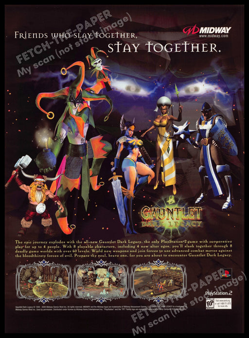 Gauntlet: Dark Legacy Video Game 2001 Print Advertisement 2001 Gauntlet: Dark Legacy