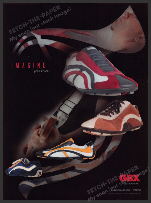GBX Shoe Footwear 2000s Print Advertisement Ad 2006 "Imagine your color" Fetch-the-Paper