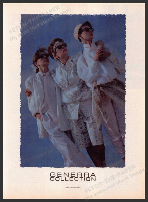 Generra Collection 1980s Print Advertisement 1985 Pastel Rad Clothing Generra Collection