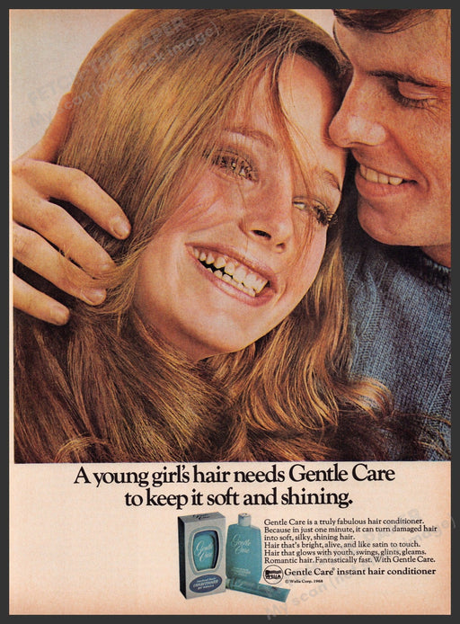 Gentle Care Hair Conditioner 1960s Print Advertisement Ad 1969 Fetch the Paper!