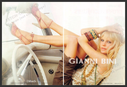 Gianni Bini Shoes 2000s Print Advertisement (2 pages) 2006 Legs Car Fetch-the-Paper